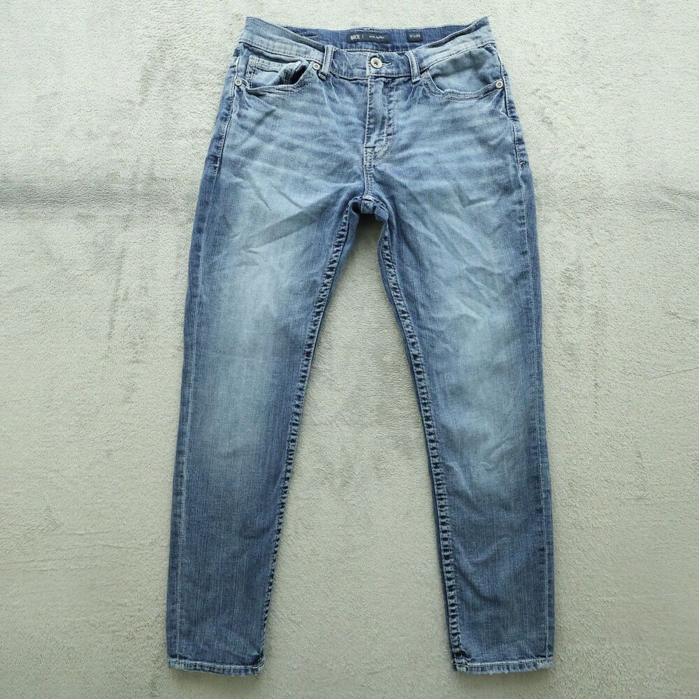 Buckle BKE Jeans Mens Size 31x30 Blue Alec Skinny Stretch Denim Light Stone Wash
